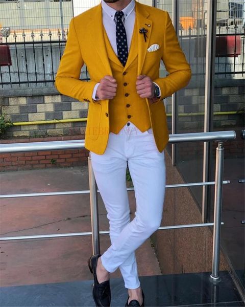 men's suits & blazers yellow men for wedding 2021 set custom made slim fit blazer with pants groom tuxedo jacket mens, White;black
men's suits & blazers yellow men for wedding 2021 set custom made slim fit blazer with pants groom tuxedo jacket mens, White;black