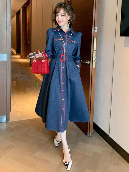 women's tracksuits temperament lapel single-breasted contrast color edging waist slimming shirt dress 2021 early autumn, Gray
women's tracksuits temperament lapel single-breasted contrast color edging waist slimming shirt dress 2021 early autumn, Gray