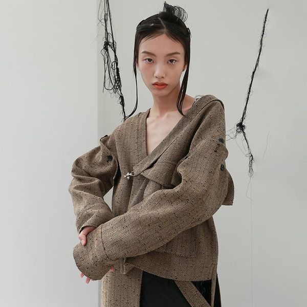 women's wool & blends big loose fit size irregualr pocket woolen coat parkas long sleeve women fashion tide autumn winter 2021 1dd2186, Black
women's wool & blends big loose fit size irregualr pocket woolen coat parkas long sleeve women fashion tide autumn winter 2021 1dd2186, Black