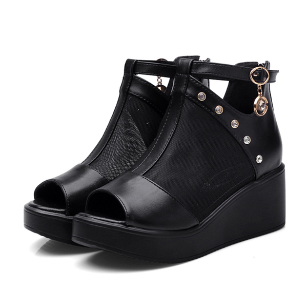 2021genuine leather sandals woman shoe fashion mesh open toe ladies beach wedge roman platform gladiator sandal footwear dress shoes, Black
2021genuine leather sandals woman shoe fashion mesh open toe ladies beach wedge roman platform gladiator sandal footwear dress shoes, Black