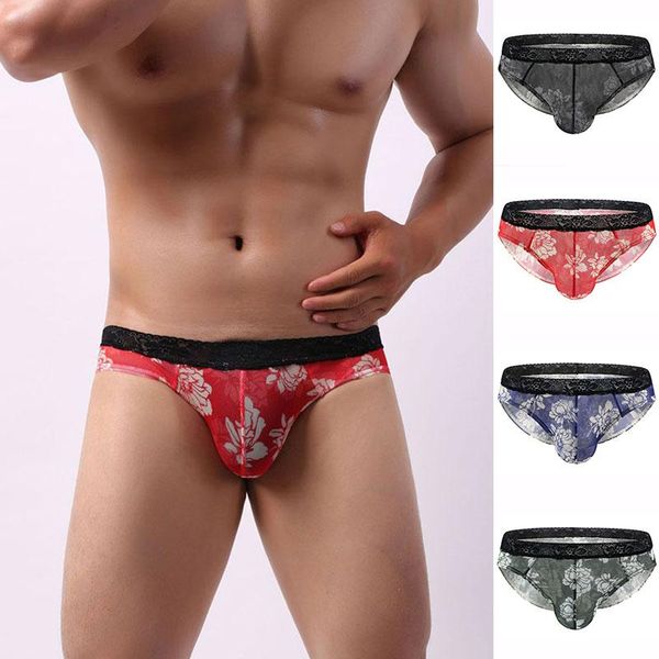 fashion underwear men briefs floral transparent mesh breathable printed lace triangle u convex underpants men's g-strings, Black;brown
fashion underwear men briefs floral transparent mesh breathable printed lace triangle u convex underpants men's g-strings, Black;brown