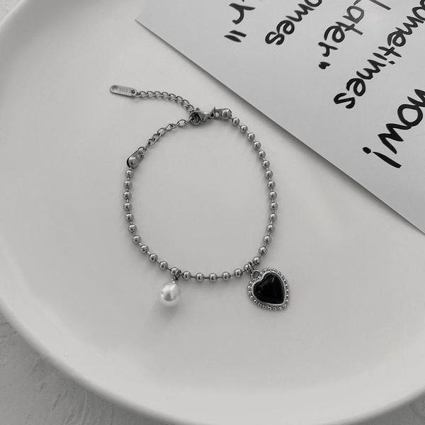 charm bracelets origin summer hiphop black love heart round bead chain bracelet for women stainless steel party jewellery gifts, Golden;silver
charm bracelets origin summer hiphop black love heart round bead chain bracelet for women stainless steel party jewellery gifts, Golden;silver
