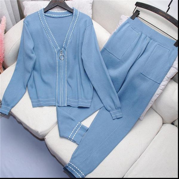 casual tracksuit knitted coat and women tracksuits long pants suit autumn v collar zipper up cardigans trousers 2pcs set female, Gray
casual tracksuit knitted coat and women tracksuits long pants suit autumn v collar zipper up cardigans trousers 2pcs set female, Gray