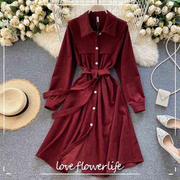 autumn winter vintage solid single breasted turndown collar dress puff sleeve button high waist women dresses 210521, Black;gray
autumn winter vintage solid single breasted turndown collar dress puff sleeve button high waist women dresses 210521, Black;gray