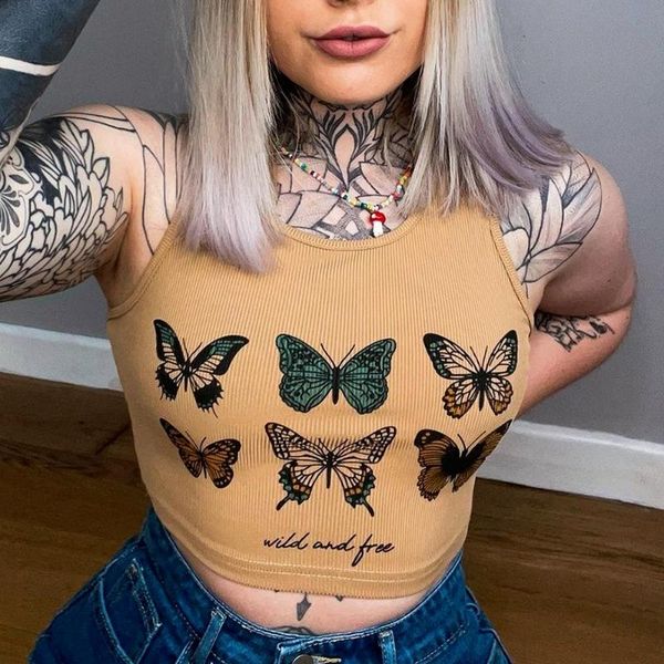 women's tanks & camis vintage butterfly printed bodycon y2k women harajuku summer 2000s aesthetic vest cute cropped clothing, White
women's tanks & camis vintage butterfly printed bodycon y2k women harajuku summer 2000s aesthetic vest cute cropped clothing, White