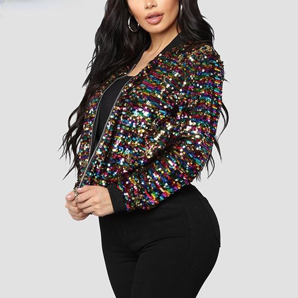 women's jackets fashion women jacket long sleeve slim zipper up sequin, Black;brown
women's jackets fashion women jacket long sleeve slim zipper up sequin, Black;brown