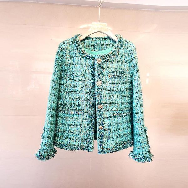 women's jackets runway green woolen tassel women outerwear fashion autumn winter plaid tweed metal single breasted thick fringed jacket, Black;brown
women's jackets runway green woolen tassel women outerwear fashion autumn winter plaid tweed metal single breasted thick fringed jacket, Black;brown