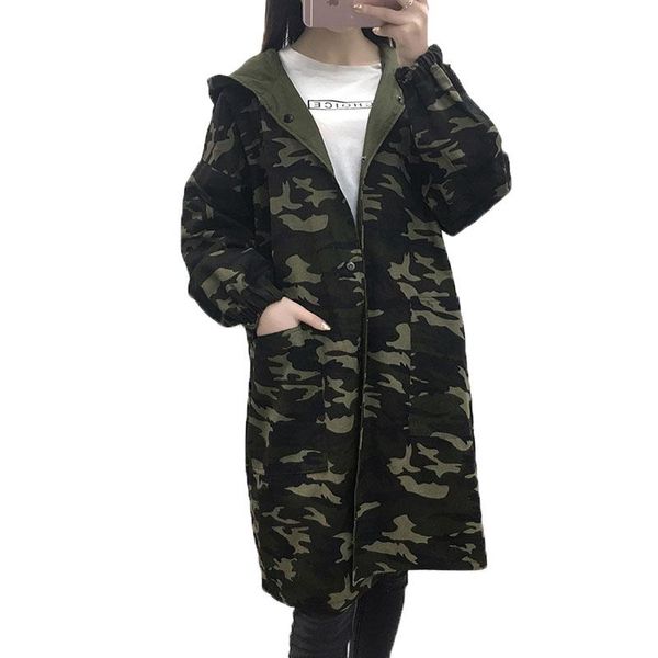 women's trench coats double sided wear camouflage coat women spring autumn middle length large size casual hooded outerwear femal, Tan;black
women's trench coats double sided wear camouflage coat women spring autumn middle length large size casual hooded outerwear femal, Tan;black