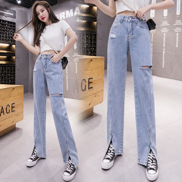women's jeans 2021 summer new denim pants with holes in summer, comfortable and loose, straight cut, slim lady, Blue
women's jeans 2021 summer new denim pants with holes in summer, comfortable and loose, straight cut, slim lady, Blue