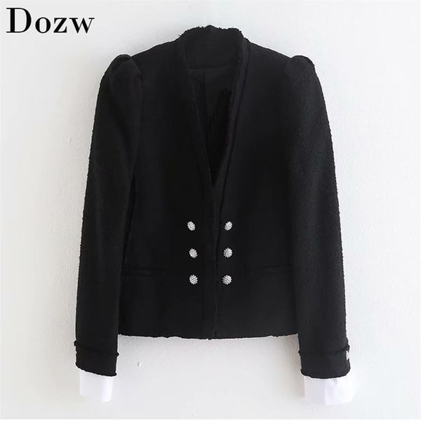 fashion patchwork coat women v neck puff long sleeve slim jacket double breasted elegant female coats autumn chaqueta mujer 210515, Black;brown
fashion patchwork coat women v neck puff long sleeve slim jacket double breasted elegant female coats autumn chaqueta mujer 210515, Black;brown