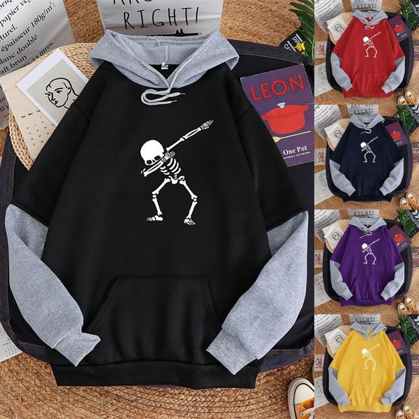 women's hoodies & sweatshirts skr skeleton print splicing hooded sweatshirt loose sports pullover women 2021 moletom feminino, Black
women's hoodies & sweatshirts skr skeleton print splicing hooded sweatshirt loose sports pullover women 2021 moletom feminino, Black