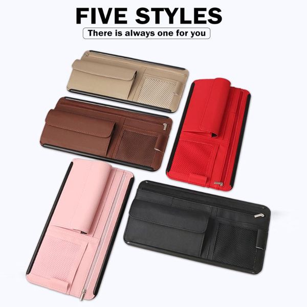 car interior sun visor glasses storage bag pocket ic card leather holder stowing tidying box accessories organizer
car interior sun visor glasses storage bag pocket ic card leather holder stowing tidying box accessories organizer