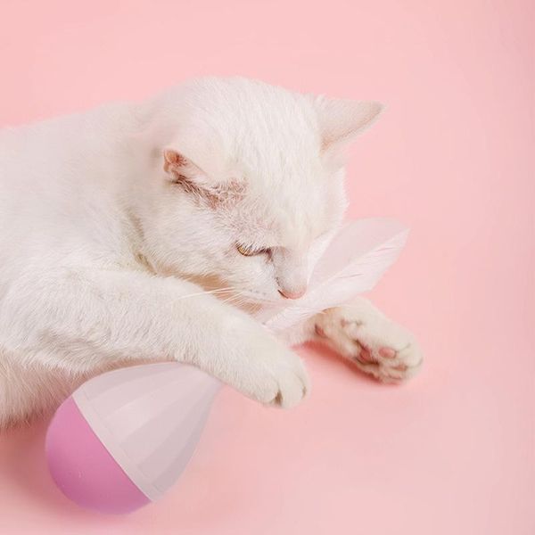 cat toys pet interactive rolling ball toy funny stick training tumbler feather automatic