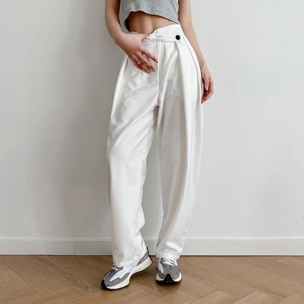 women's pants & capris 2021 all match black white suit design sense ins waist fold oblique placket carrot streetwear ol for woman
women's pants & capris 2021 all match black white suit design sense ins waist fold oblique placket carrot streetwear ol for woman