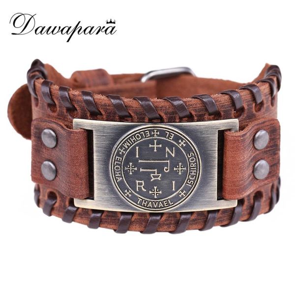 charm bracelets dawapara hand made antique silver plated bangles for men light brown genuine leather bracelet men's wide, Golden;silver
charm bracelets dawapara hand made antique silver plated bangles for men light brown genuine leather bracelet men's wide, Golden;silver