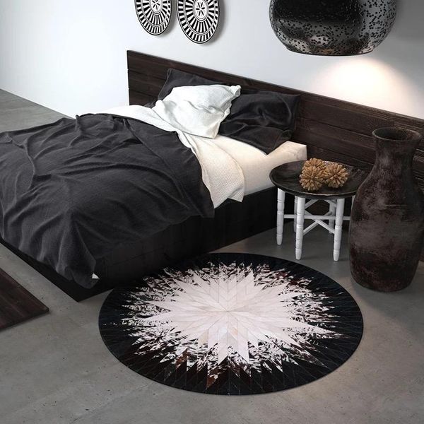 carpets ins european black and white bedroom floral cowhide rug custom designer soft hand-spliced cow hide carpet
carpets ins european black and white bedroom floral cowhide rug custom designer soft hand-spliced cow hide carpet