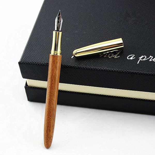 luxury wood fountain pen ink nib 0.5mm caneta tinteiro office stylo plume penna stilografica pens