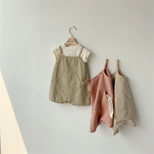 korean style baby boys girls solid color overalls infant kids sleevless bodysuits 0-2y 210708, Blue
korean style baby boys girls solid color overalls infant kids sleevless bodysuits 0-2y 210708, Blue