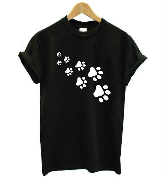 women's t-shirt cat paw prints black and white cartoon fun large size t-shirt cotton europe and the united states simple street
women's t-shirt cat paw prints black and white cartoon fun large size t-shirt cotton europe and the united states simple street