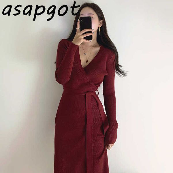 slim ol chic wild korean cross v neck knitted dress women bandage lace up waist mid-calf long sleeve sweater knit dress autumn 210610, Black;gray
slim ol chic wild korean cross v neck knitted dress women bandage lace up waist mid-calf long sleeve sweater knit dress autumn 210610, Black;gray