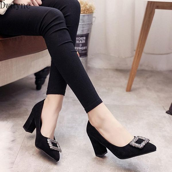 dress shoes thick single shallow mouth buckle rhinestone pointed work black high heels
dress shoes thick single shallow mouth buckle rhinestone pointed work black high heels