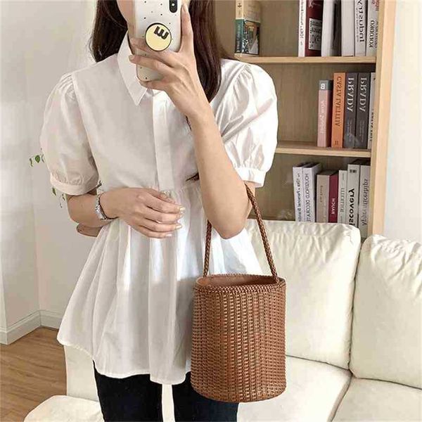 white solid summer plus size s-xl lady femme casual streetwear chic shirts short sleeves ol blouses 210525
white solid summer plus size s-xl lady femme casual streetwear chic shirts short sleeves ol blouses 210525