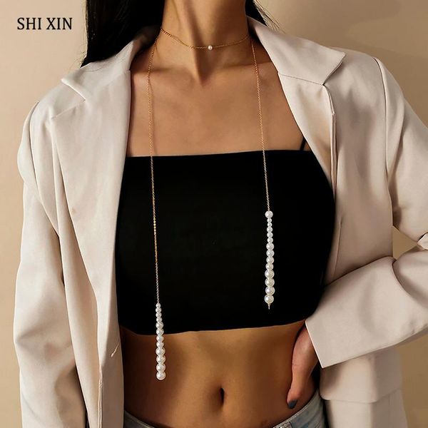 pendant necklaces shixin long chain pearl tassel necklace for women fashion choker 2021 trendy on the neck jewelry, Silver
pendant necklaces shixin long chain pearl tassel necklace for women fashion choker 2021 trendy on the neck jewelry, Silver