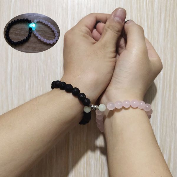 2pcs/set glowing magnet couple bracelets vintage lava stone distance paired bracelet lovers jewelry valentine's day gift, Golden;silver
2pcs/set glowing magnet couple bracelets vintage lava stone distance paired bracelet lovers jewelry valentine's day gift, Golden;silver