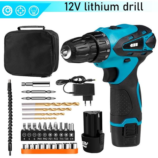professiona electric drills cordless drill lithium battery screwdriver rechargeable two-speed power tools with 12v
professiona electric drills cordless drill lithium battery screwdriver rechargeable two-speed power tools with 12v
