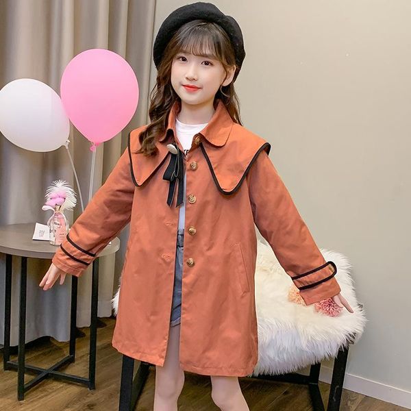 children outwear girl's long sleeve bow tie cardigan windbreaker loose casual trench pure color korean coat medium style jacket, Blue;gray
children outwear girl's long sleeve bow tie cardigan windbreaker loose casual trench pure color korean coat medium style jacket, Blue;gray