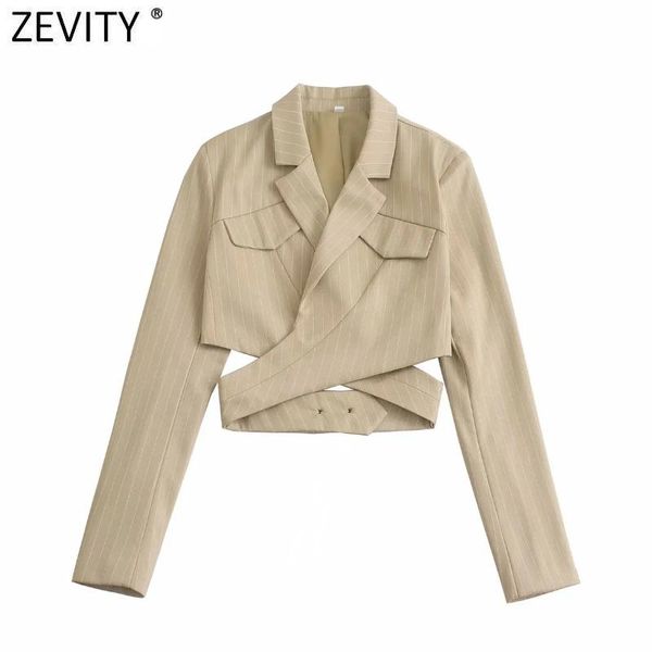 women's suits & blazers zevity women high street striped print back buttons short blazer coat female chic notched collar casual slim ve, White;black
women's suits & blazers zevity women high street striped print back buttons short blazer coat female chic notched collar casual slim ve, White;black