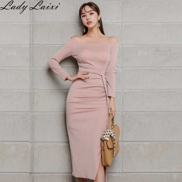 autumn dress fashion women clothing slash neck slim pencil bodycon casual bandage split vestidos 210529, Black;gray
autumn dress fashion women clothing slash neck slim pencil bodycon casual bandage split vestidos 210529, Black;gray