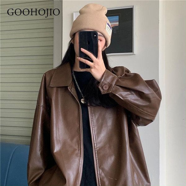 arrival women autumn winter leather jacket oversized boyfriend korean style female faux coat outwear black women's jackets, Black;brown
arrival women autumn winter leather jacket oversized boyfriend korean style female faux coat outwear black women's jackets, Black;brown