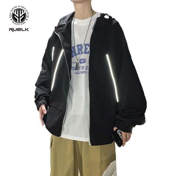 men's jackets ruelk 2021 spring and autumn fashion trend reflective hooded jacket hong kong style party all-match men, Black;brown
men's jackets ruelk 2021 spring and autumn fashion trend reflective hooded jacket hong kong style party all-match men, Black;brown