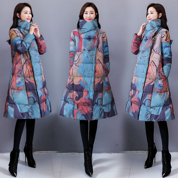 plus size winter jacket women vintage parka print chinese national style female elegant long cotton padded clothes qh122, Black
plus size winter jacket women vintage parka print chinese national style female elegant long cotton padded clothes qh122, Black