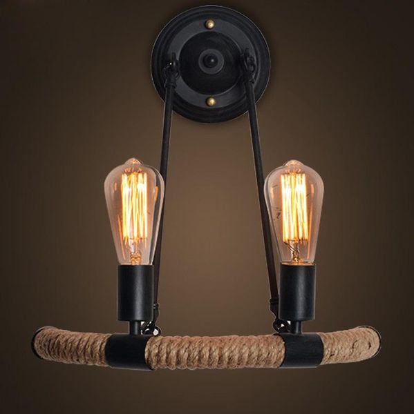 wall lamp vintage industrial loft retro wrought iron black painted rope with dual edison bulbs sconce for aisle home
wall lamp vintage industrial loft retro wrought iron black painted rope with dual edison bulbs sconce for aisle home