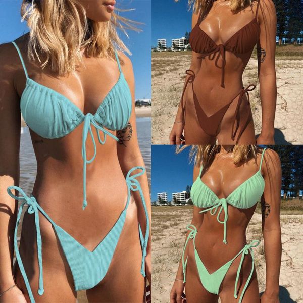 women's swimwear bikini summer europe and america 2021 ladies lace pure color swimsuit beachwear, White;black
women's swimwear bikini summer europe and america 2021 ladies lace pure color swimsuit beachwear, White;black