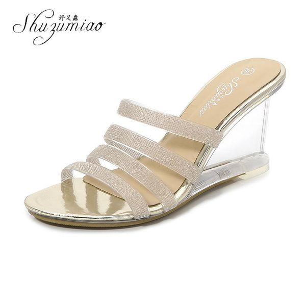ly arrived wedge slippers crystal transparent high heels pvc fashion shoes sandals ladies slides, Black
ly arrived wedge slippers crystal transparent high heels pvc fashion shoes sandals ladies slides, Black