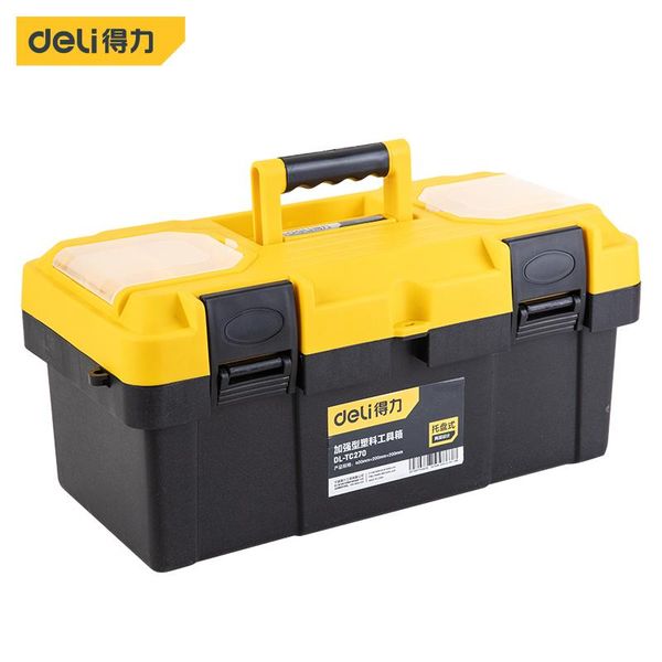 tool organizers deli tc270 multifunctional double layer toolbox 17" stainless steel household plastic hardware box with handle, tray
tool organizers deli tc270 multifunctional double layer toolbox 17" stainless steel household plastic hardware box with handle, tray