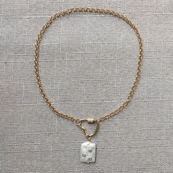 pendant necklaces heart-shaped zircon spiral necklace punk round chain man choker natural freshwater pearl temperament jewelry, Silver
pendant necklaces heart-shaped zircon spiral necklace punk round chain man choker natural freshwater pearl temperament jewelry, Silver
