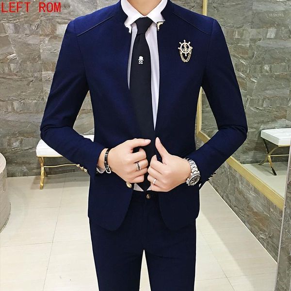 men's suits & blazers 2pcs/set slim fit men costume wedding party chinese wind spring fitted sets of hong kong wind japanese original c, White;black
men's suits & blazers 2pcs/set slim fit men costume wedding party chinese wind spring fitted sets of hong kong wind japanese original c, White;black