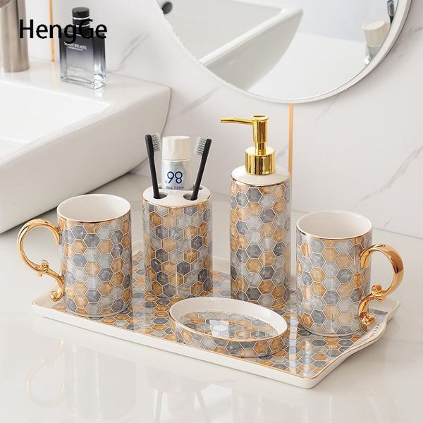 bath accessory set ceramics bathroom decoration accessories six-piece suit northern europe outline in gold craft toothbrush cup suits
bath accessory set ceramics bathroom decoration accessories six-piece suit northern europe outline in gold craft toothbrush cup suits