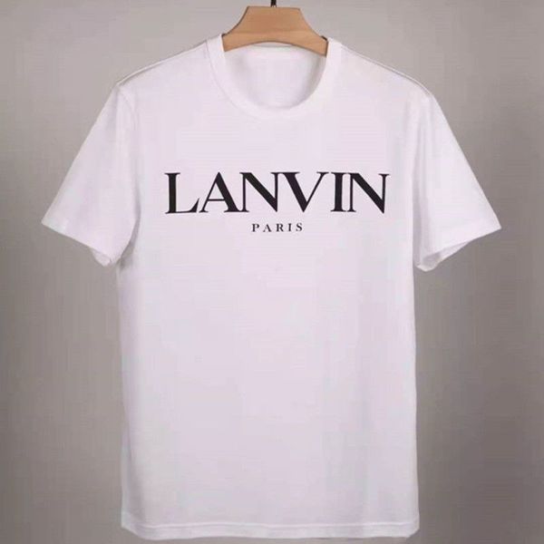 men and women summer lanvin printed cotton short-sleeved round neck loose casual short-sleeved t-shirts, White;black
men and women summer lanvin printed cotton short-sleeved round neck loose casual short-sleeved t-shirts, White;black