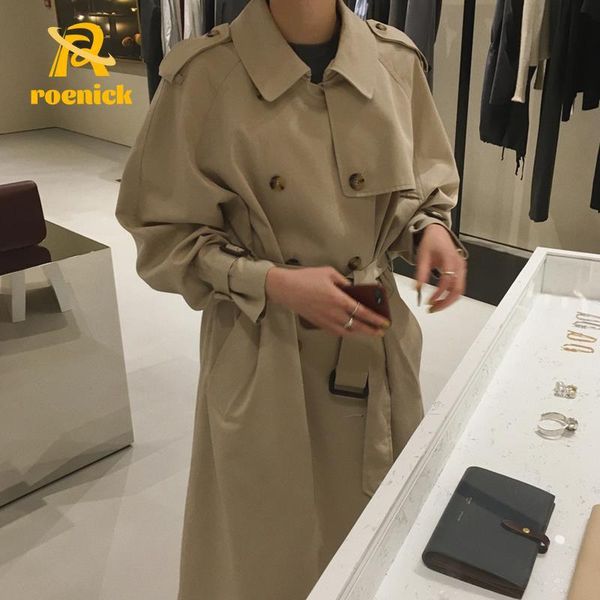 women's trench coats roenick women british double breasted oversized long female turn-down collar windbreaker fashion chic overcoats, Tan;black
women's trench coats roenick women british double breasted oversized long female turn-down collar windbreaker fashion chic overcoats, Tan;black