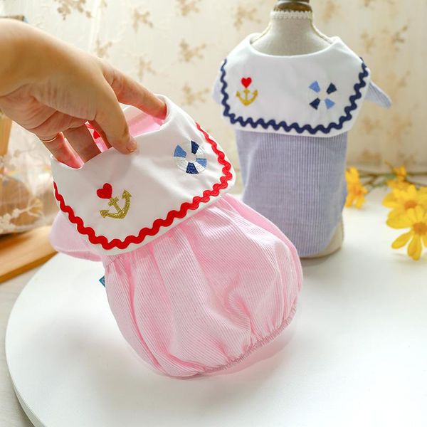 cute dogs striped vest shirt cartoon anchor cotton comfortable t-shirt for cat spring summer walking pets clothes supplier dog apparel
cute dogs striped vest shirt cartoon anchor cotton comfortable t-shirt for cat spring summer walking pets clothes supplier dog apparel