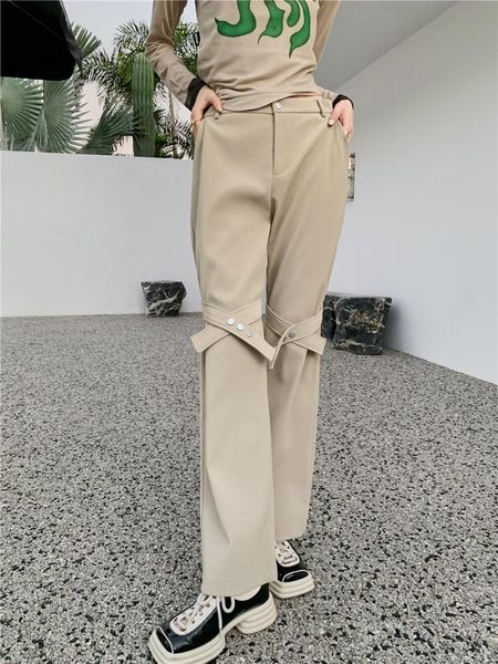women's pants & capris spring autumn fashion streetwear hip hop button bandage punk straight women loose casual wide leg trousers 4151, Black;white
women's pants & capris spring autumn fashion streetwear hip hop button bandage punk straight women loose casual wide leg trousers 4151, Black;white