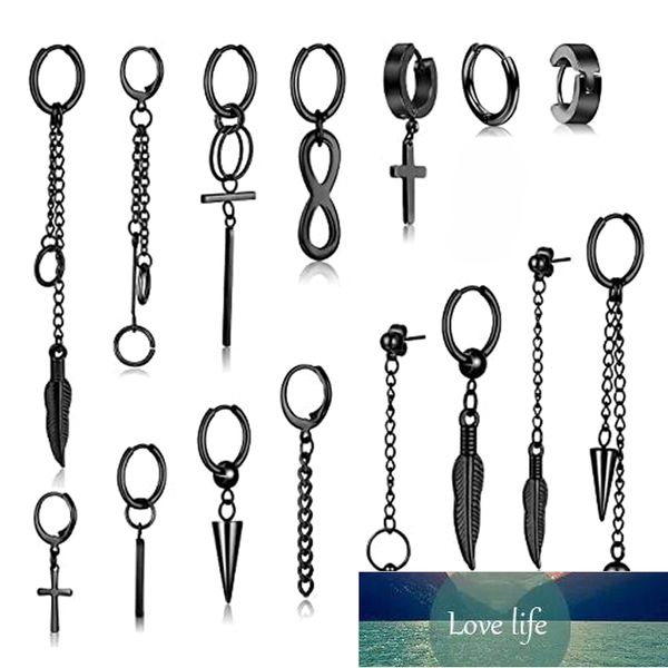 new fashion men women stainless steel hoop cross drop dangle ear studs earrings party punk earring jewelry long earrings, Silver
new fashion men women stainless steel hoop cross drop dangle ear studs earrings party punk earring jewelry long earrings, Silver
