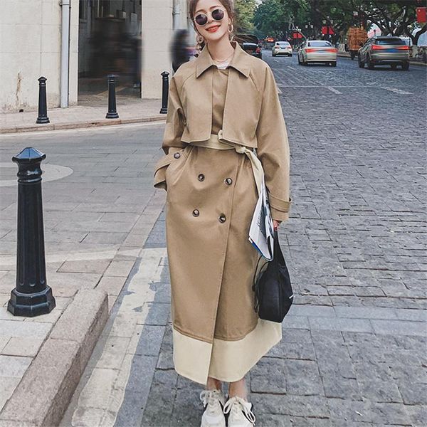 women's trench coats khaki coat for women vintage elegant double breasted belt loose casual long windbreaker outerwear cloak spring fal, Tan;black
women's trench coats khaki coat for women vintage elegant double breasted belt loose casual long windbreaker outerwear cloak spring fal, Tan;black