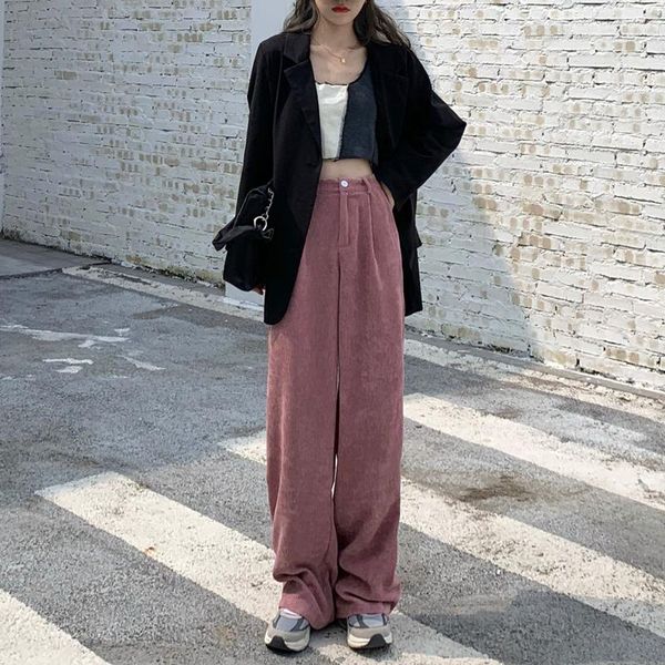 straight casual solid wide leg womens trousers loose streetwear suit korean chic pants women high waist plus size spring women's & capr, Black;white
straight casual solid wide leg womens trousers loose streetwear suit korean chic pants women high waist plus size spring women's & capr, Black;white