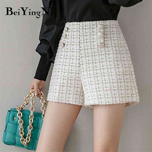 high waist wide leg shorts women double breasted all-match woolen elegant korean office lady casual female 210506, White;black
high waist wide leg shorts women double breasted all-match woolen elegant korean office lady casual female 210506, White;black